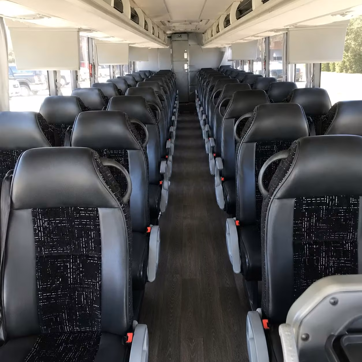 56 passenger charter bus inside